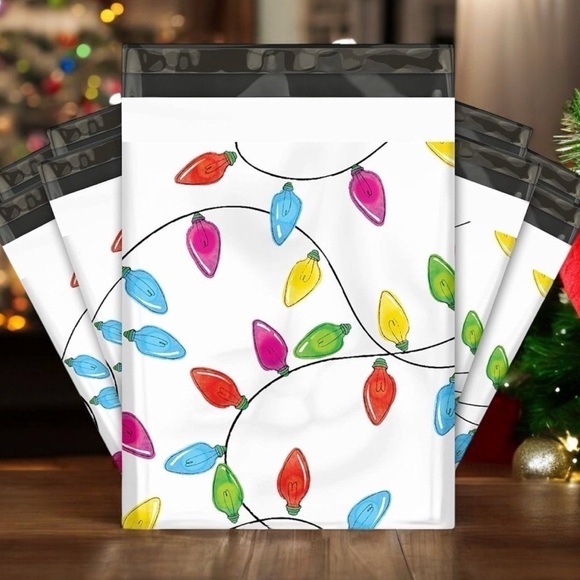 (10) 10x13 Christmas Lights Poly Mailers - Picture 1 of 1